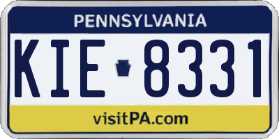PA license plate KIE8331