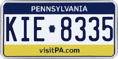 PA license plate KIE8335