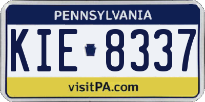 PA license plate KIE8337