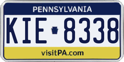 PA license plate KIE8338