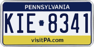 PA license plate KIE8341