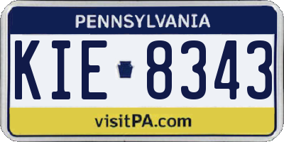 PA license plate KIE8343