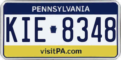 PA license plate KIE8348