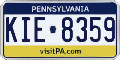 PA license plate KIE8359