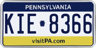 PA license plate KIE8366