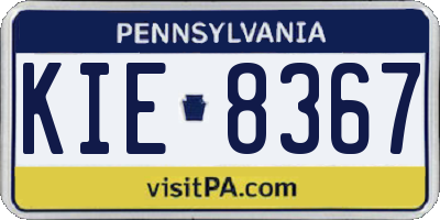 PA license plate KIE8367