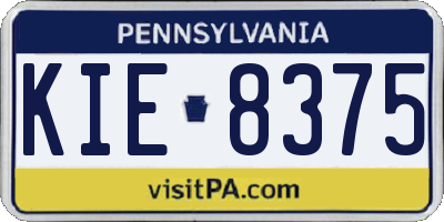 PA license plate KIE8375
