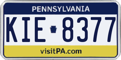 PA license plate KIE8377