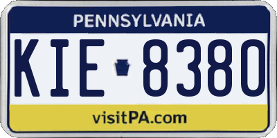 PA license plate KIE8380