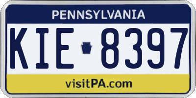 PA license plate KIE8397