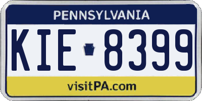 PA license plate KIE8399