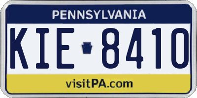 PA license plate KIE8410