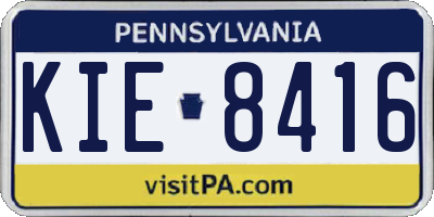 PA license plate KIE8416
