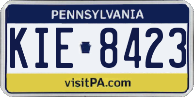 PA license plate KIE8423
