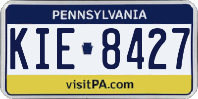 PA license plate KIE8427