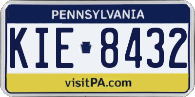 PA license plate KIE8432