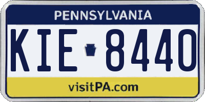 PA license plate KIE8440
