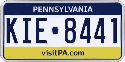 PA license plate KIE8441