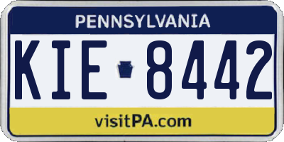PA license plate KIE8442