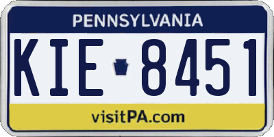 PA license plate KIE8451
