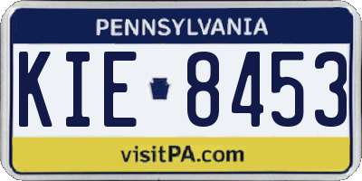 PA license plate KIE8453