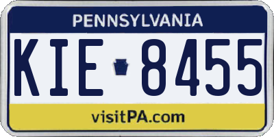 PA license plate KIE8455