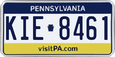 PA license plate KIE8461