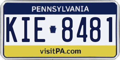 PA license plate KIE8481