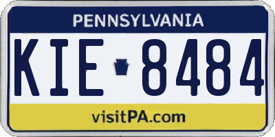 PA license plate KIE8484