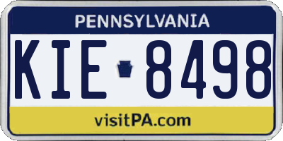 PA license plate KIE8498