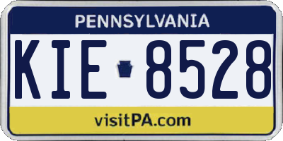 PA license plate KIE8528