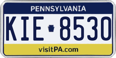 PA license plate KIE8530