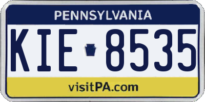 PA license plate KIE8535
