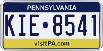 PA license plate KIE8541
