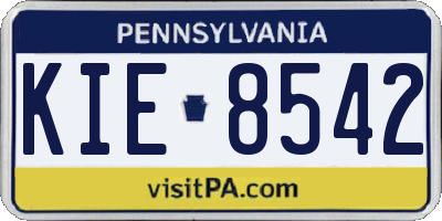 PA license plate KIE8542