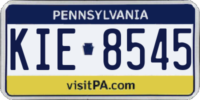 PA license plate KIE8545