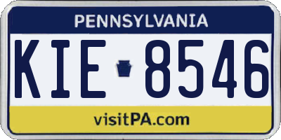 PA license plate KIE8546