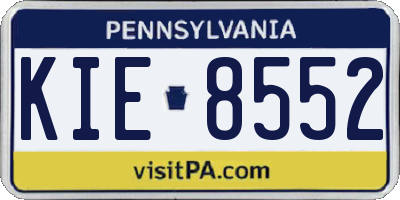 PA license plate KIE8552