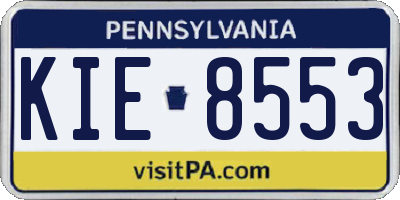 PA license plate KIE8553