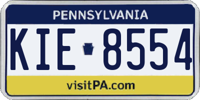 PA license plate KIE8554