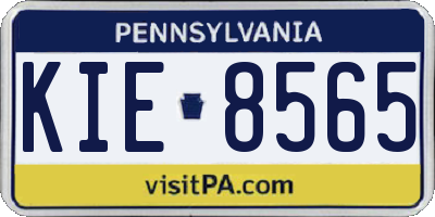 PA license plate KIE8565