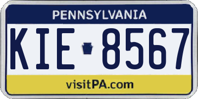 PA license plate KIE8567