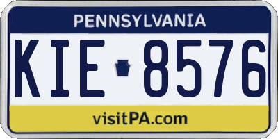 PA license plate KIE8576