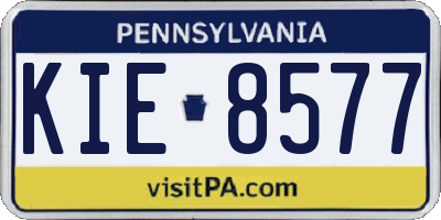 PA license plate KIE8577