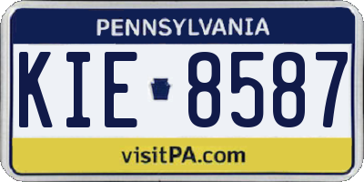 PA license plate KIE8587