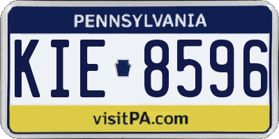 PA license plate KIE8596