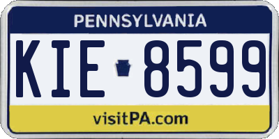 PA license plate KIE8599