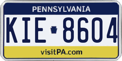 PA license plate KIE8604