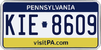 PA license plate KIE8609