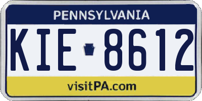 PA license plate KIE8612